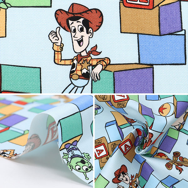 数量5から】 生地 『オックス トイ・ストーリー サックス GR-8382-1A