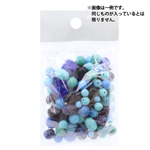 ビーズ 『キャンディーアクリルMIX ブルー 70g』 ビーズ,パックビーズ