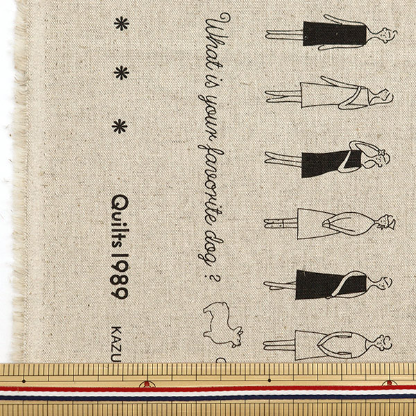 数量5から】 生地 『100ネエサン綿麻キャンバス ストライプ柄 麻色