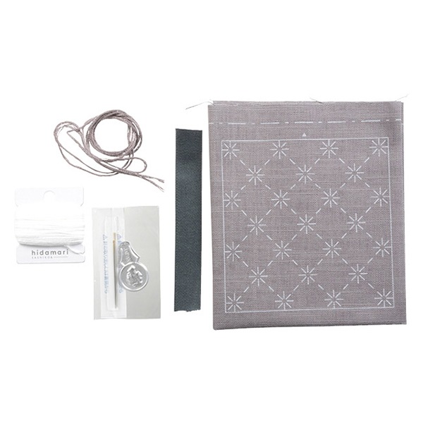 刺しゅうキット 『刺し子のペアコースター グレー 98953