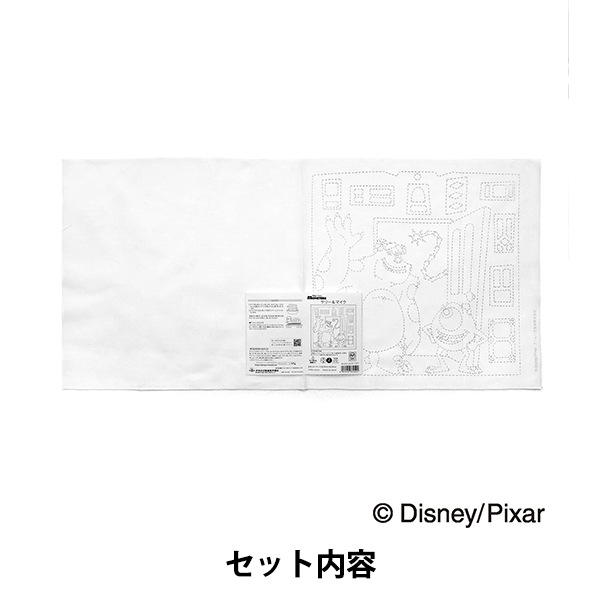 専用出品　まいまい様　掛け布白 刺しゅう布 『ディズニー刺し子花ふきん布パック サリー&マイク 白 H