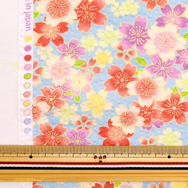 数量5から】 生地 『リップル さくら サックス 38115-3C』 生地,種類