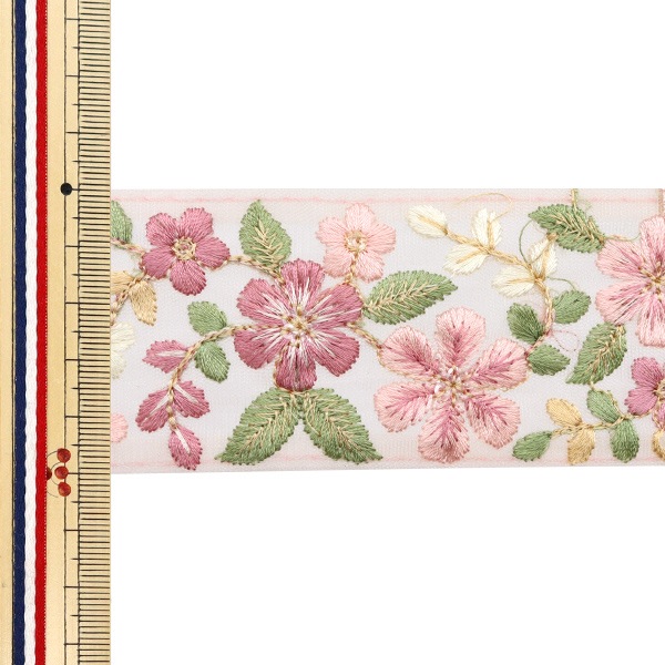 数量5から】 手芸ブレード 『2024 インド刺繍ブレード ピンク×ピンク