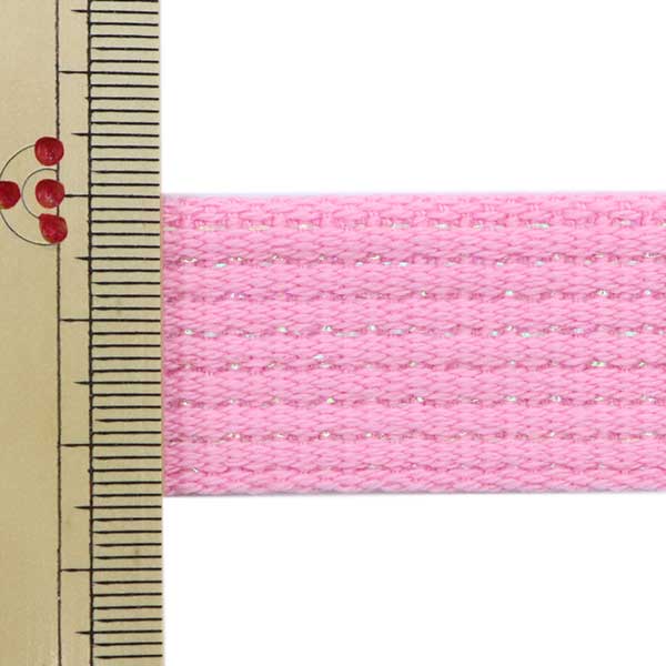 数量5から】 手芸テープ 『カラーテープ 幅約2.5cm ラメ ピンク TPPL25