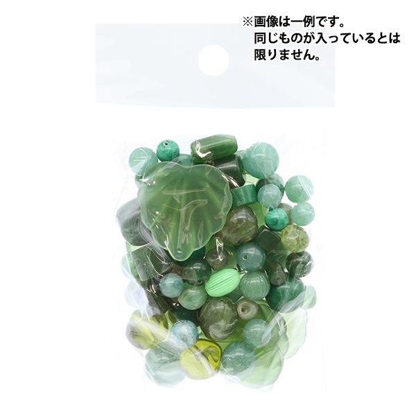 ビーズ 『キャンディーアクリルMIX グリーン 70g』 ビーズ