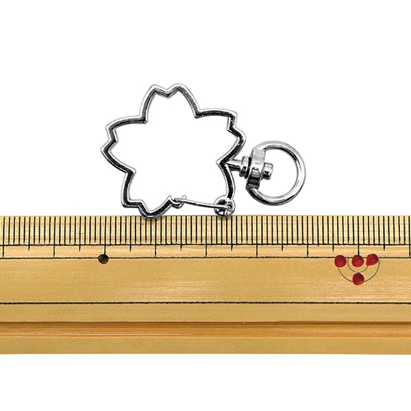 手芸金具 『キーホルダー 桜 シルバー 271/0325』 ビーズ,ビーズ金具