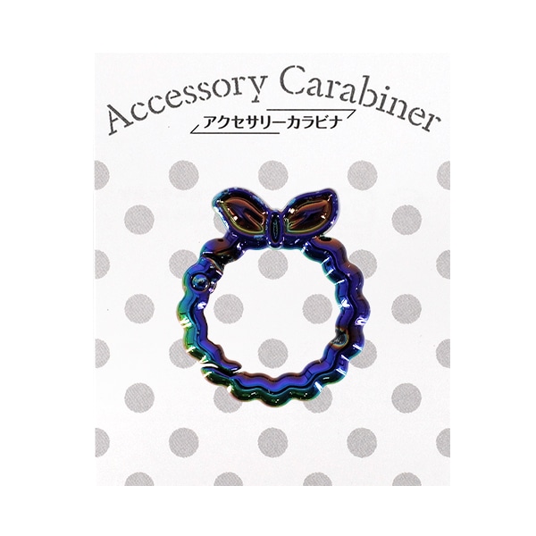 手芸金具 『アクセサリーカラビナ リボンリース 約29×25mm ブラック