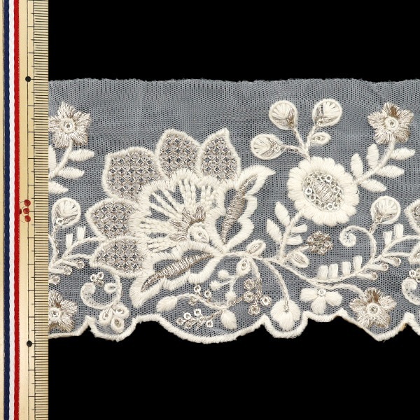 数量5から】 手芸ブレード 『2024 インド刺繍ブレード ホワイト