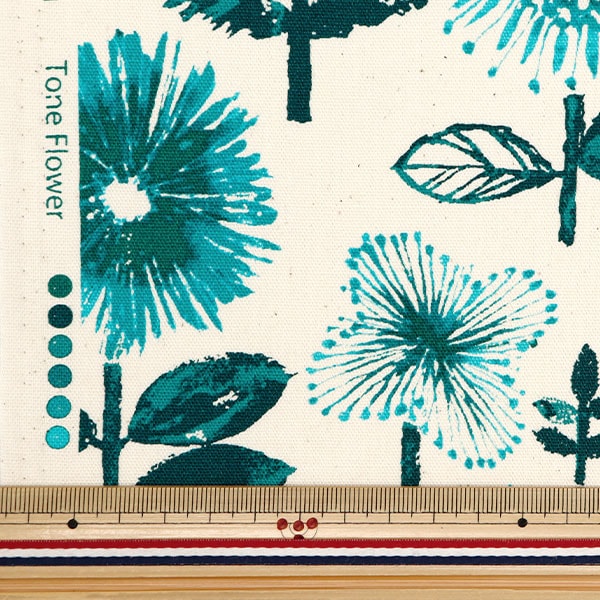 数量5から】 生地 『NOVA オックス 1Wayひまわり アクアグリーン