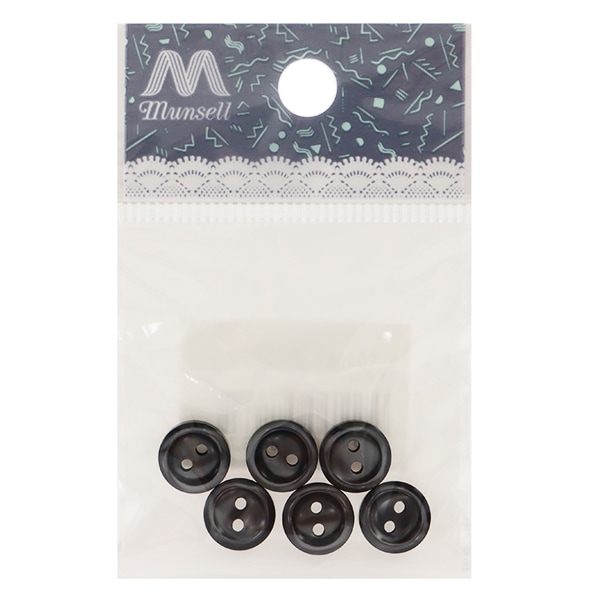 ボタン 『シャツボタン 二つ穴 10mm 6個入り 9番色 PVSO9003-09-10