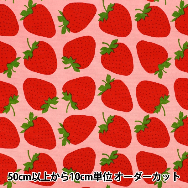 数量5から】 生地 『オックス ストロベリーパーティ いちごビッグ