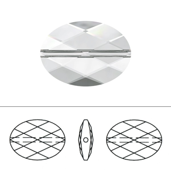 スワロフスキー 『#5050 Oval Bead ジェット 約22×16mm 1粒』 ビーズ