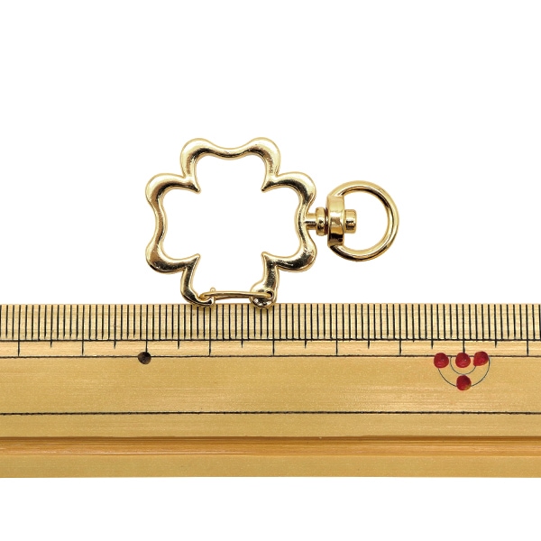 手芸金具 『キーホルダー クローバー ゴールド 271/0326』 ビーズ