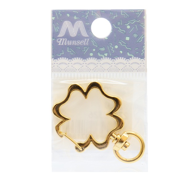 手芸金具 『キーホルダー クローバー ゴールド 271/0326』 ビーズ