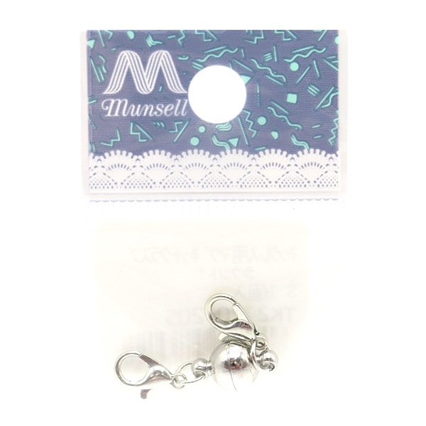 手芸金具 『ネックレス用マグネットクラスプ ラウンド シルバー TK2720