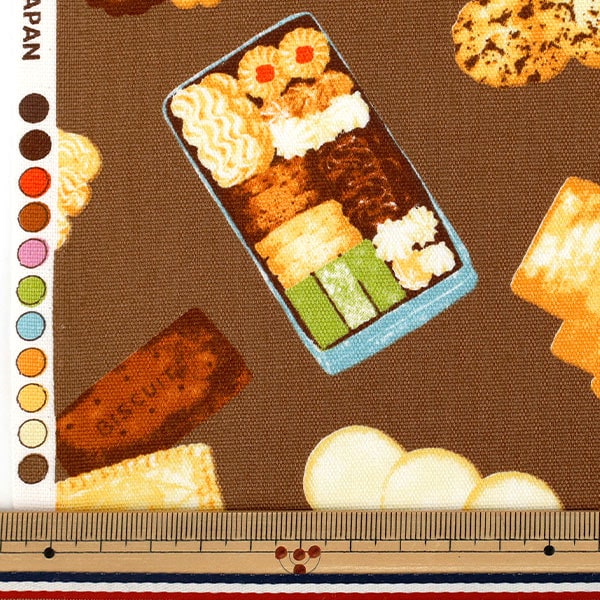 数量5から】 生地 『オックス クッキー缶 ブラウン AP55108-2D』 生地