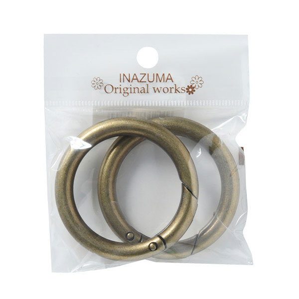 手芸金具 『開閉式 丸カン アンティークゴールド AK-40-40』 INAZUMA