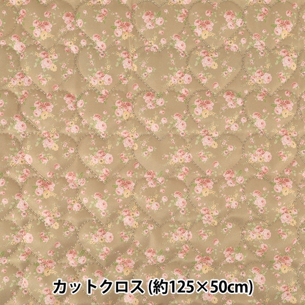 生地 『インクジェットプリントキルト フラワー ホワイト 130cm×50cm