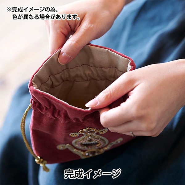 刺しゅうキット 『アンティークローズのドローストリングバッグ