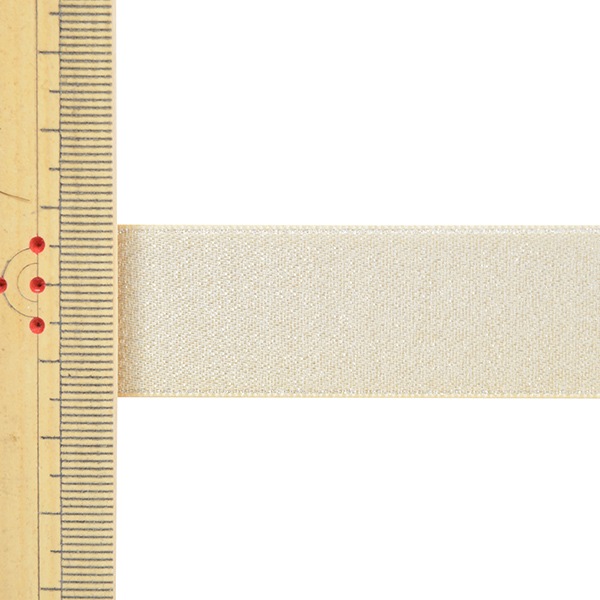 パールリボン（お急ぎ） リボン 『1反売り サテンパールリボン 幅約2.2cm×約3m巻 614番色 金