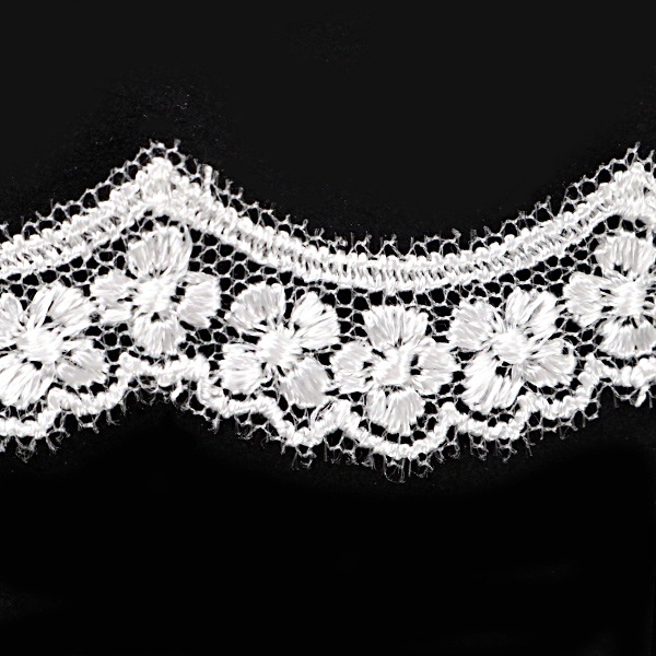 数量5から】 レースリボンテープ 『チュールレース 白 幅約13mm 24364