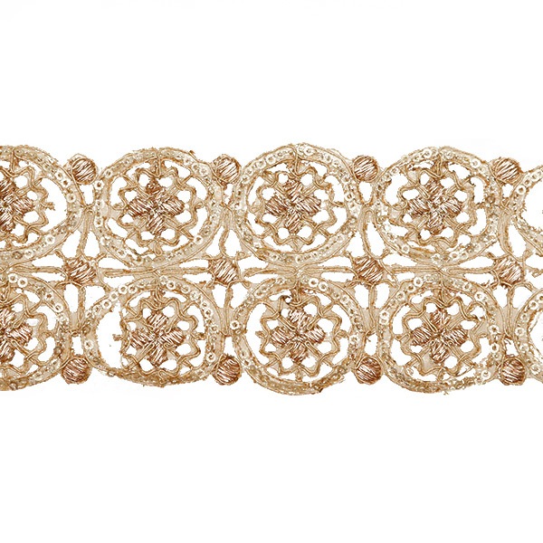 数量5から】 手芸ブレード 『2023 インド刺繍ブレード ゴールド