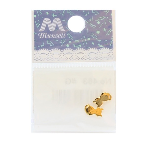 手芸金具 『チャーム 猫 ゴールド 2個入り No.463』 ビーズ,ビーズ金具