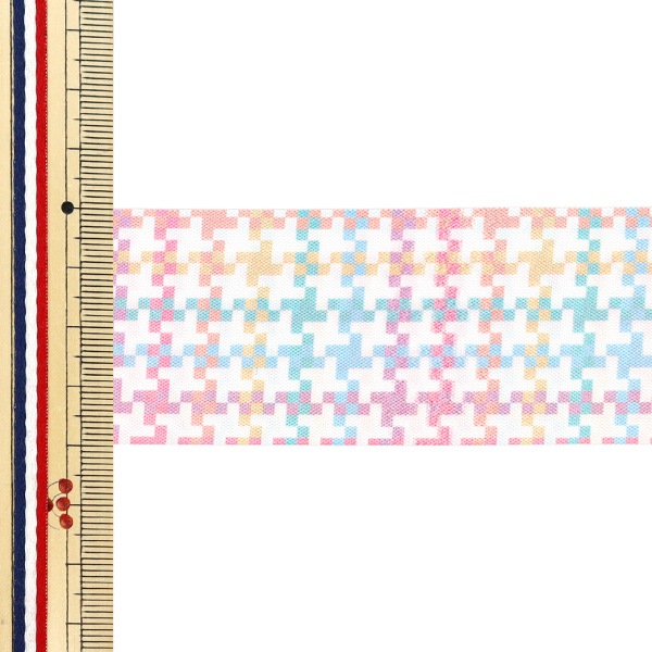 リボン 『カラフルチェックリボン 2025 約幅40mm×長さ2m 6番色 YRC2554