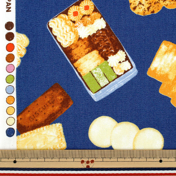 数量5から】 生地 『オックス クッキー缶 ブルー AP55108-2C』 生地,柄
