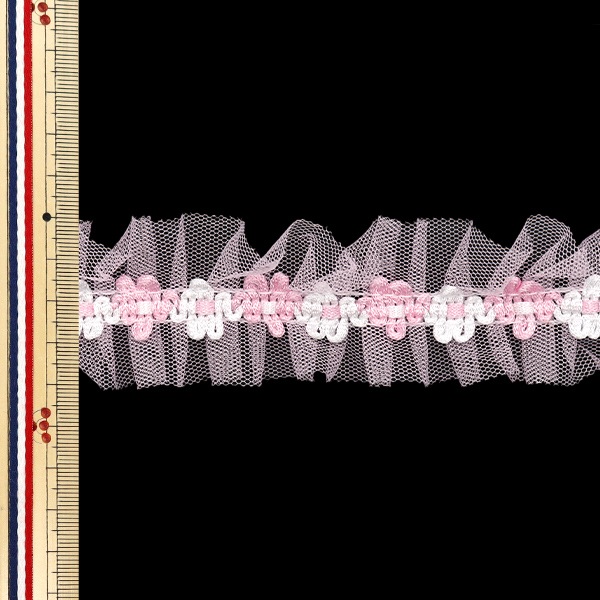 数量5から】 フリルリボン 『フラワーサイドチュールフリル