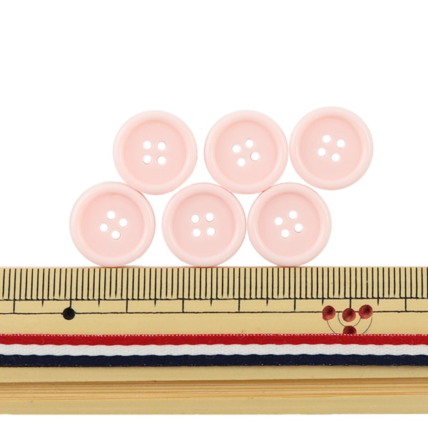 ボタン 『四つ穴ボタン 15mm 6個入り ピンク PYTD10-15』 服飾,ボタン