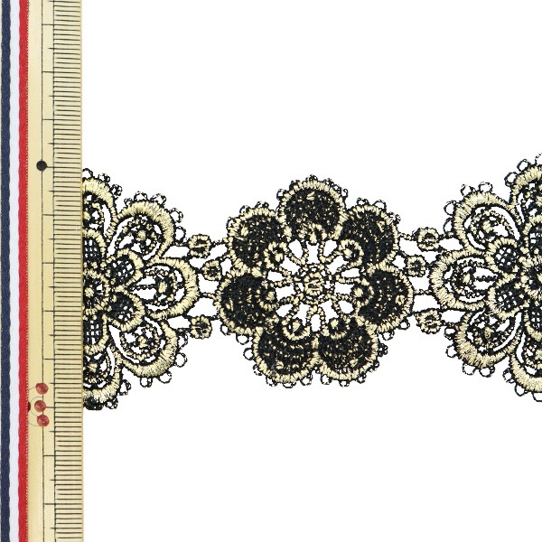 数量5から】 手芸ブレード 『メタリックレース 幅約5cm ゴールド GY-99