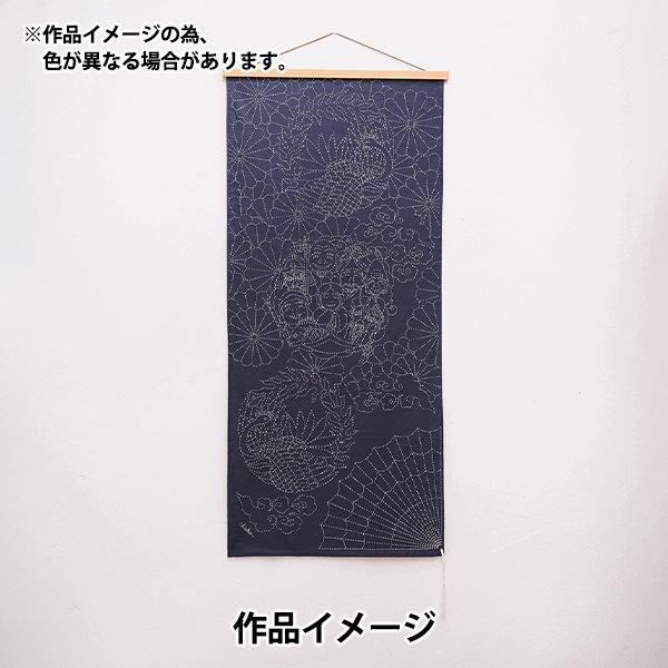 刺しゅう布 『お祝いの刺し子布 七福神 ホワイト 592536』 LECIEN