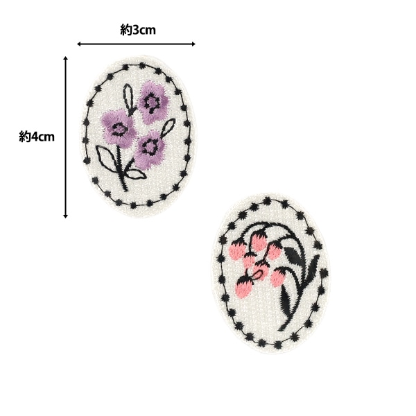 SHARE SPIRIT ワッペン 4点セット S.H.R巾着付き ワッペン 『kippis (キッピス) ワッペン 夏の花 KPWP-03』 雑貨