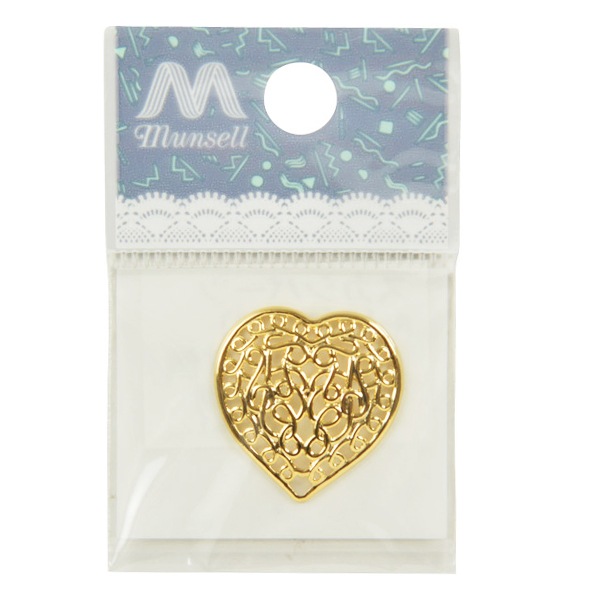 手芸金具 『スカシパーツ ハート ゴールド #2413』 ビーズ,ビーズ金具