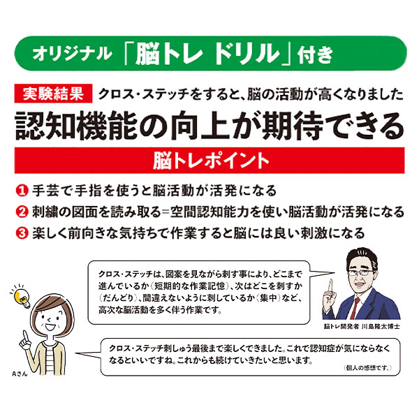 刺しゅうキット 『脳トレ手芸 クロスステッチ 桜と富士山 YN-11