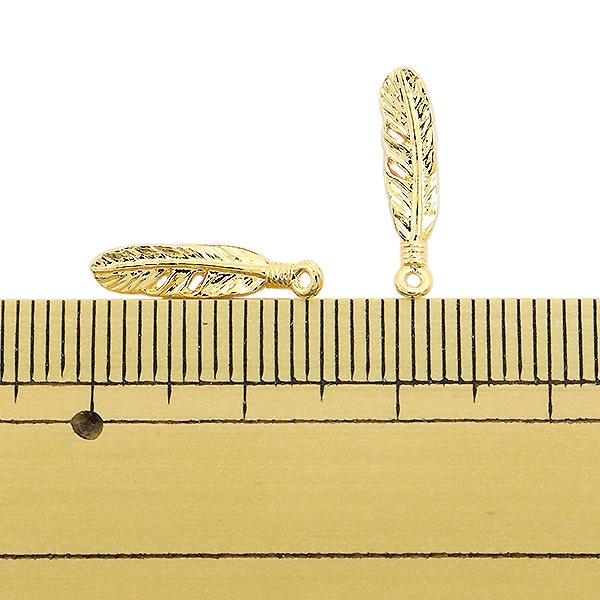 手芸金具 『チャーム 羽根 ゴールド 2個入り No.311』 ビーズ,ビーズ