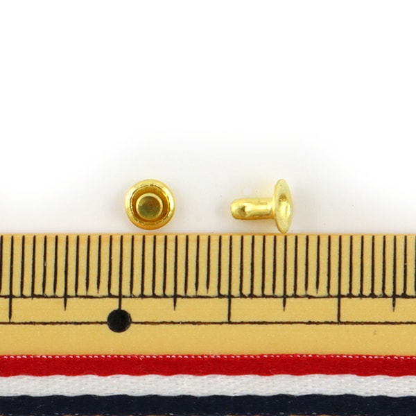 手芸金具 『片面カシメ 極小 G 10個入り 11001-02』 LEATHER CRAFT