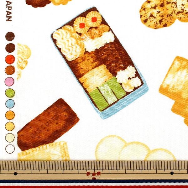 数量5から】 生地 『オックス クッキー缶 オフホワイト AP55108-2A
