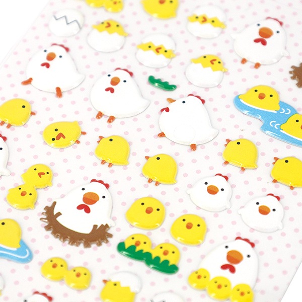 ぷっくりシール『Enjoy Seal ぷっくりシール ニワトリ&ひよこ Akk-S25