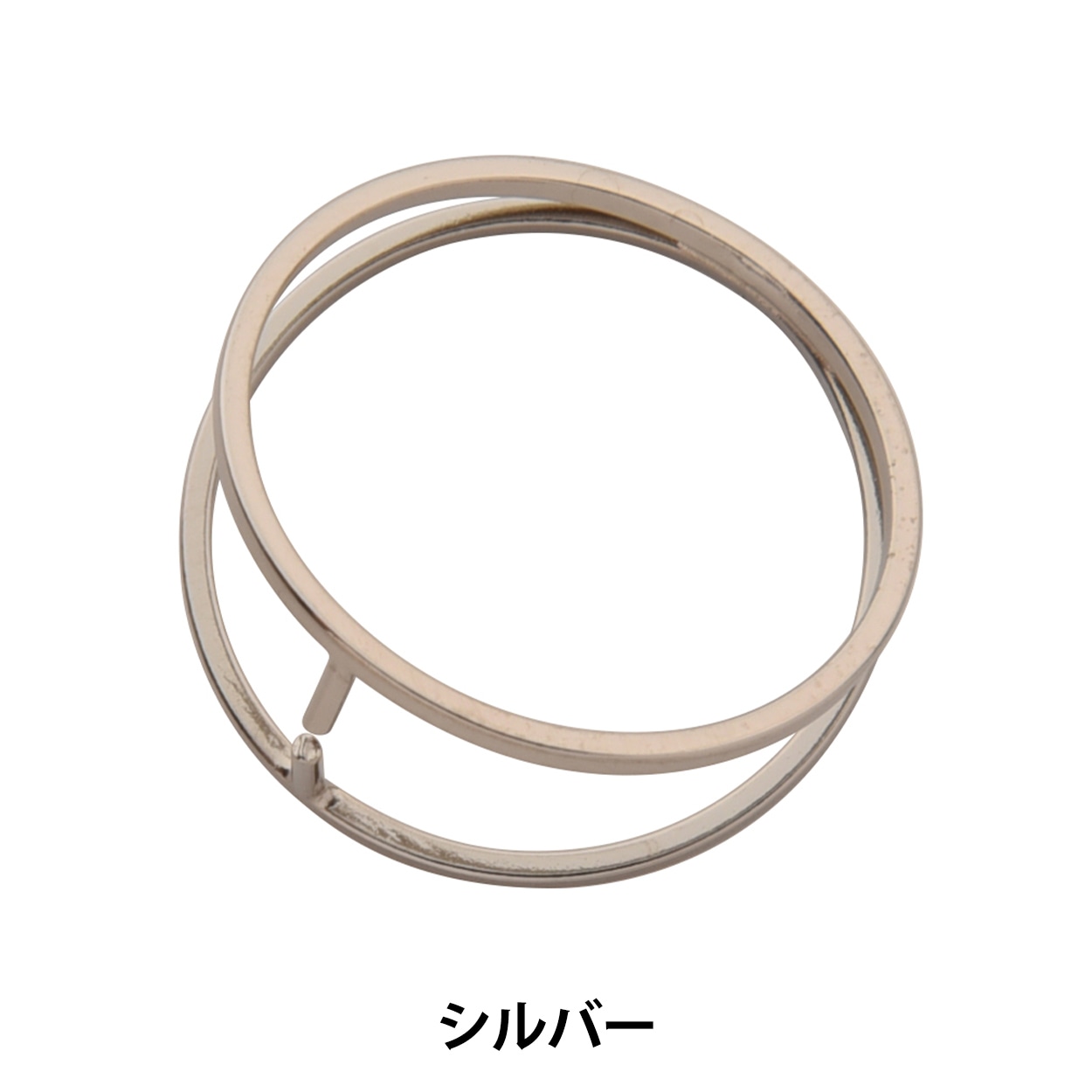 アクセサリー素材 『ダブルリングバチカン ラウンド シルバー』 ビーズ