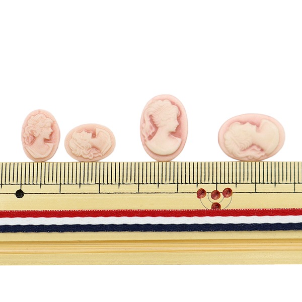 アクセサリー素材 『カメオミックス ピンク 4個入り CHKKM-21A-01C