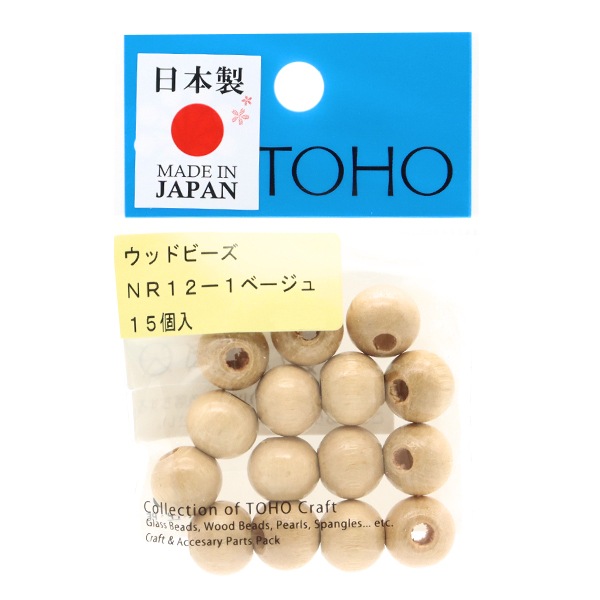 ビーズ『ウッドビーズ NR12-1』TOHOBEADSトーホービーズ ビーズ,ウッド