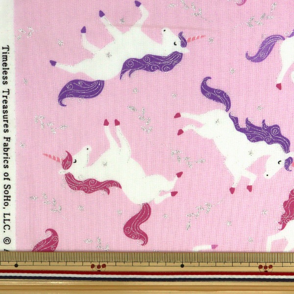 数量5から】 生地 『シーチング ユニコーン CM6562-BLUSH』 USA