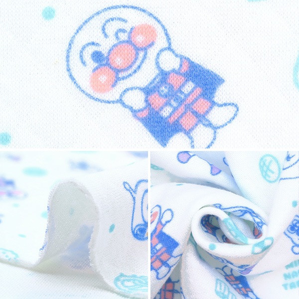 数量5から】 生地 『ダイヤニット それいけ!アンパンマン サックス