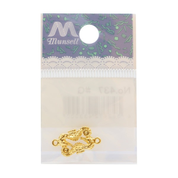 手芸金具 『チャーム タツノオトシゴ ゴールド 2個入り No.437