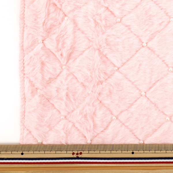 生地 『ラビットパールファー カットクロス 約65cm×100cm ピンク C