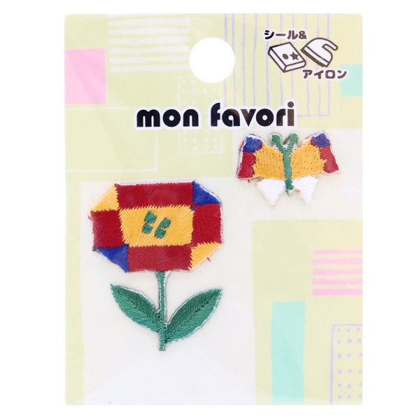 ワッペン 『大人ワッペン 幾何学 花と蝶々3 OTN-24』 雑貨,ワッペン