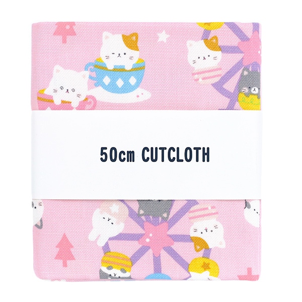 生地 『オックス アニマル遊園地 カットクロス 約110cm×50cm ピンク C