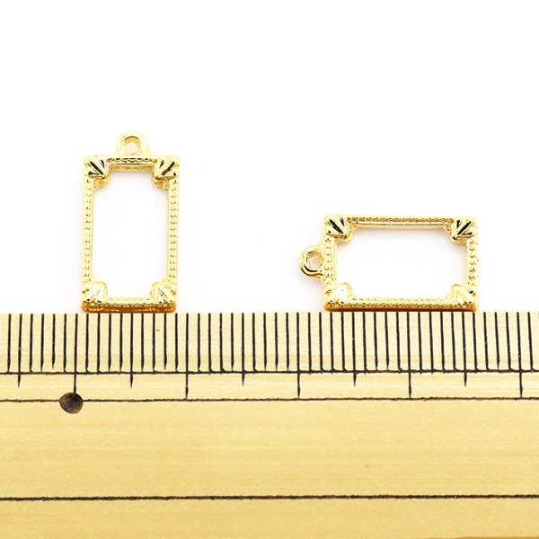 レジンパーツ 『レジン枠 スクエア ゴールド 2個入り No.121』 ビーズ